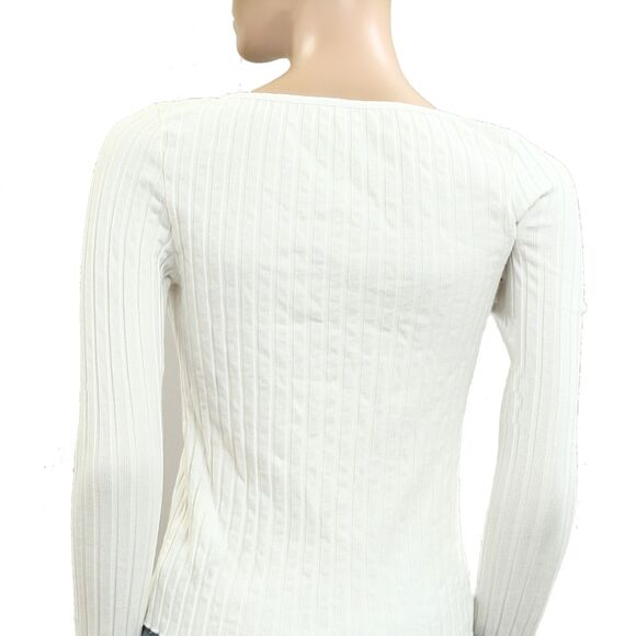 Free People Tilly Long-Sleeve Cardi Blouse Top Knit Ribbed Buttondown XS 280558 - Picture 7 of 7